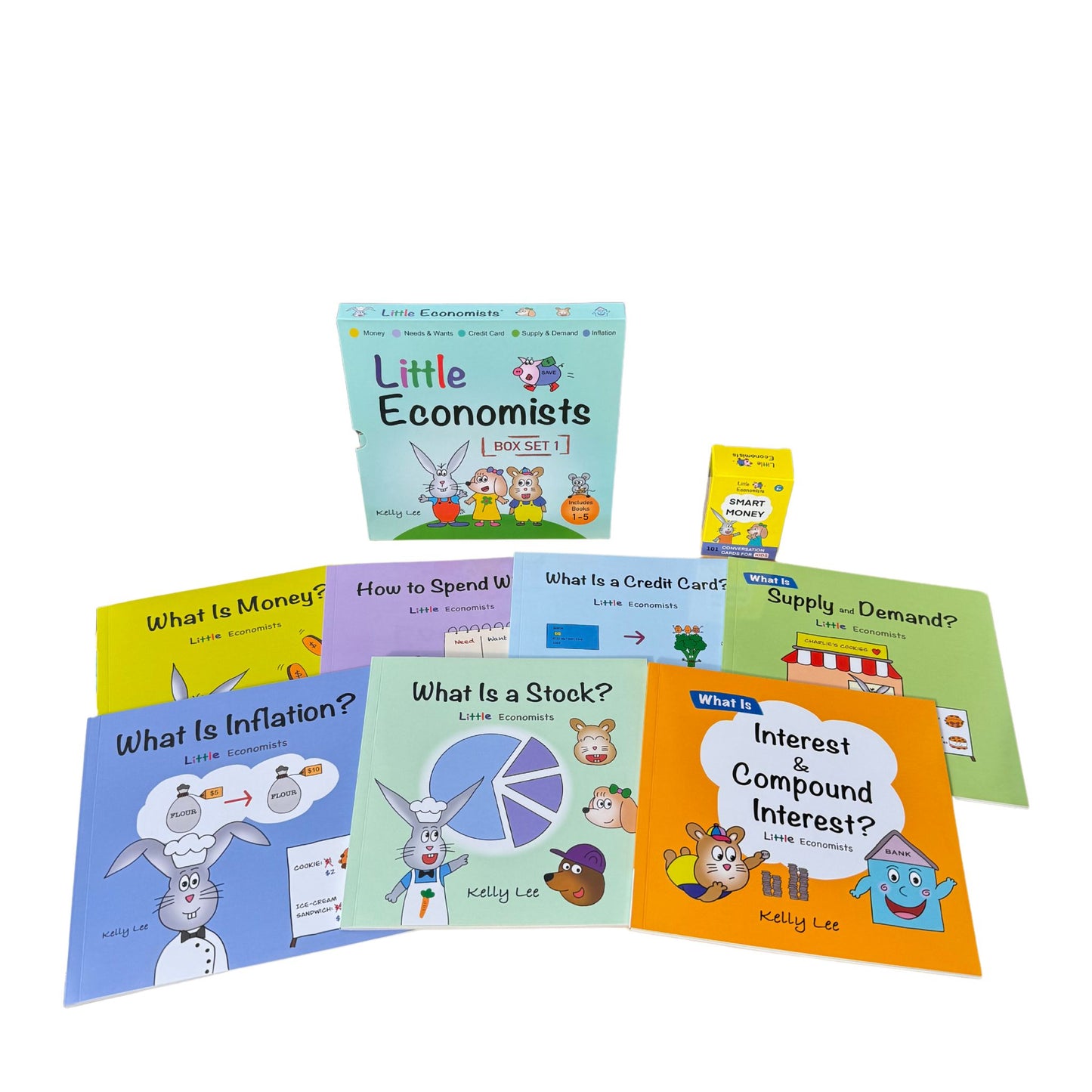 (Pre-Order Early June 2025) Little Economists Bundle: Books 1 to 7 + Smart Money Conversation Cards