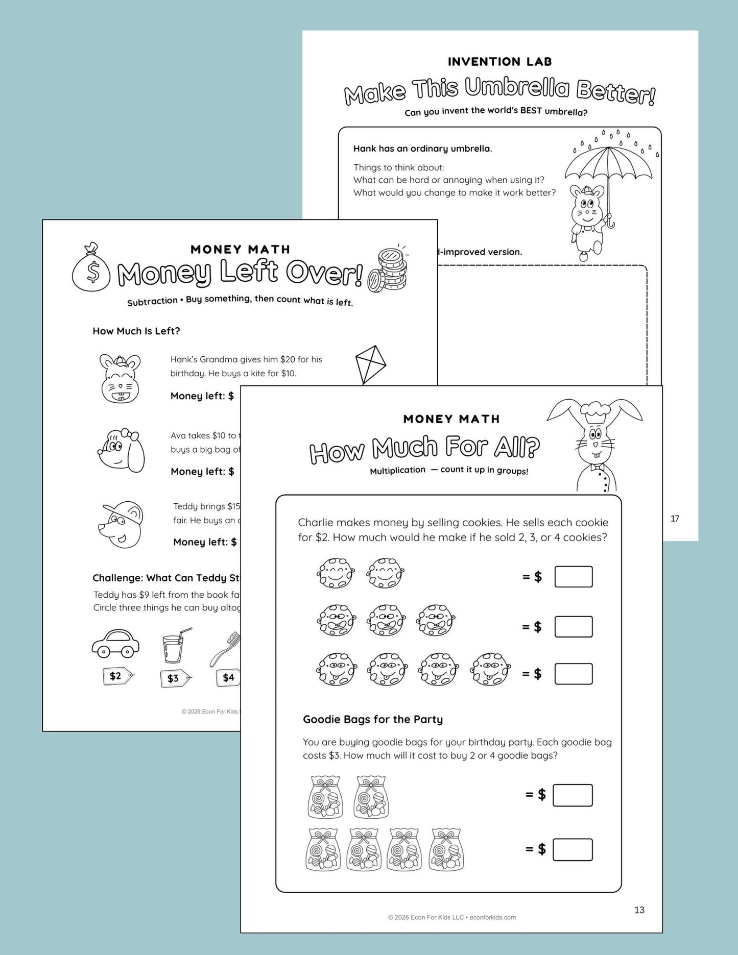 Little Economists Financial Literacy Worksheets (DIGITAL DOWNLOAD)